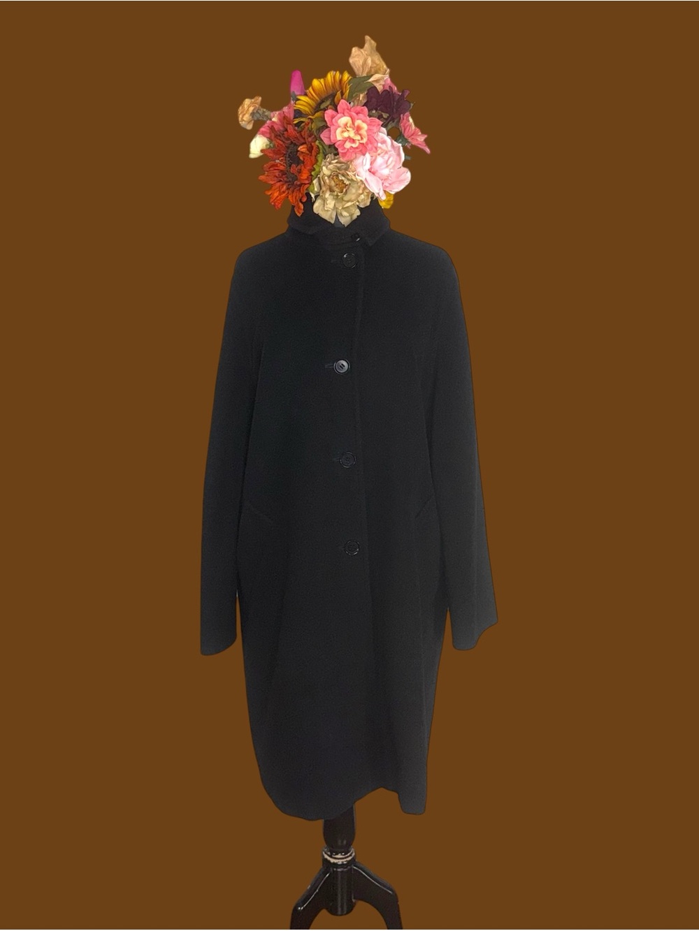 Max Mara wool Classic Black Women's Button-Front Coat